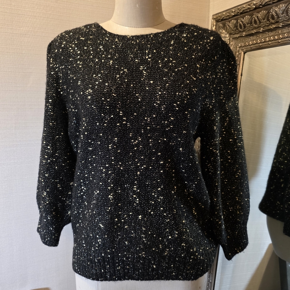 *NWT* Calvin Klein Jeans Black and Gold Speckled Sweater.  Sz XL